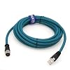 Eonvic M12 X Code 8 Pin Female to RJ45 Cat-7e High Flex Ethernet Cable for Cognex Industrial Camera (7M)