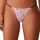 4TH N Unlined No Show G-String Cute Girl Ballerina, Women's Low Waist Thong with Soft, Breathable Fabric for Sensitive Skin