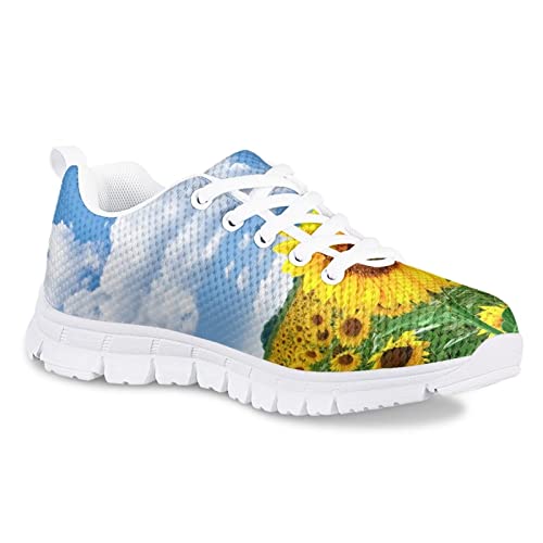 Yzaoxia Walking Shoes Girls Size 11-5 Lace Up Running Shoes Breathable Mesh Sneakers2