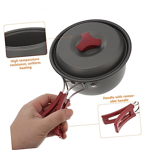 HANABASS Camping Pans 1-2 Person Aluminum Cookware Set Lightweight Picnic Cook Set - Image 9