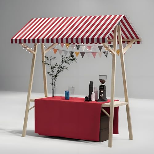 Carrito de comida de madera de 120 cm con toldo regulable 2