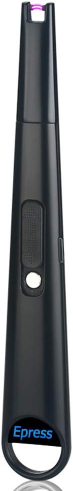 Epress Candle Lighter, USB Rechargeable Lighter with a Hook for Handy Storage, Multi-Purpose Electronic Arc Lighter – (Black)