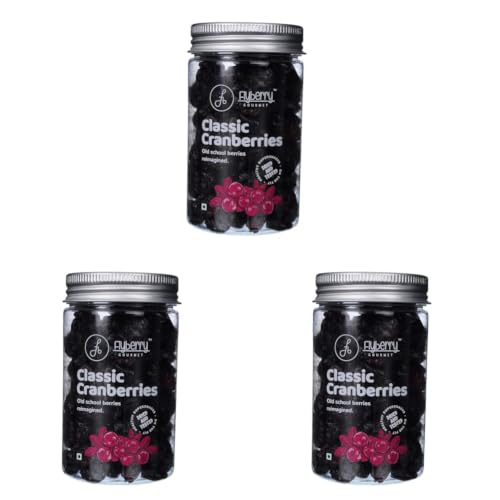 Image of Flyberry Gourmet Dried Cranberries, 100g | Whole | Sugar Free | Infused with Organic Apple Juice (Pack of 3)