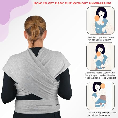 Image of Bembika Baby Essential Hands Free Baby Carrier Wrap Breathable Lightweight Baby Wrap Carrier Cloth Suitable for Newborn, Infants - (Off White)
