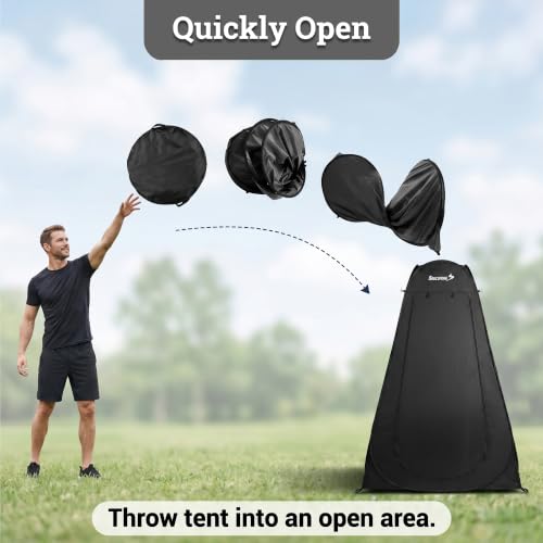 Tienda de campaña portátil para camping, refugio de privacidad pop-up 3.9x3.9x6.2 pies, ducha instantánea y vestidor para playas, senderismo, pesca o uso de emergencia impermeable miniatura 6