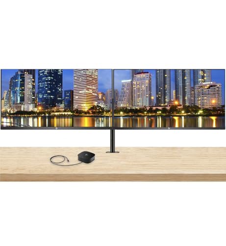 Image of HP Series 7 Pro 27-inch 727pq 2K Quad HD (2560 x 1440) LCD Monitor, 2-Pack - Daisy Chain, DisplayPort, USB Hub Bundled with Desk Mount Dual Stand & USB-C Multiport G5 Dock