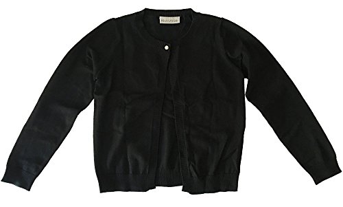 Hollywood Star Fashion Khanomak Kids Girls Cropped Shrug Cardigan Sweater (Size 13/14, Black)