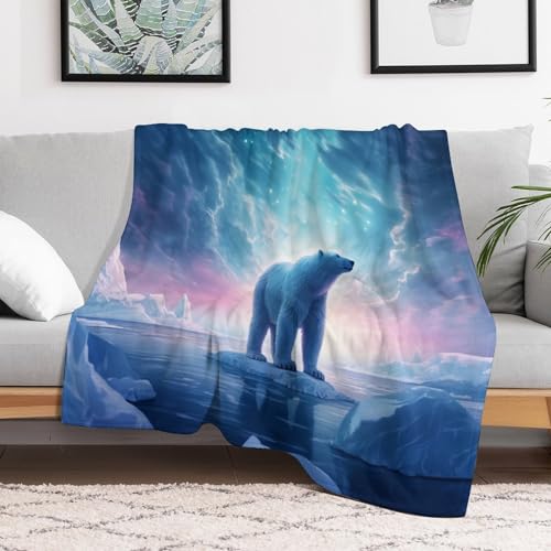 Couverture polaire ours impression 3D linge de lit couvre-lit flannel - 3
