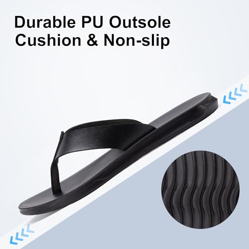 MOGU MAOMAO Men's Comfort Casual Thong Sandals Indoor & Outdoor Shoes Beach Slippers (Black, Adult, Men, 41, Numeric, EU Footwear Size System, Medium)