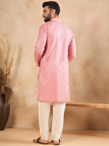 Image of Amazon Brand - Tavasya Men Linen Traditonal Regular Kurta