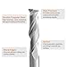 HARFINGTON Spiral Router Bit 6mm Cut Dia 2 Flutes Up Cut End Mill Bits Milling Cutter for Wood Carving Engraving (6mm Shank 25mm Cut Length 63mm Long 30 Degree Helix HRC44-46)