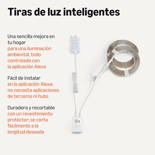 Miniatura 2 de Amazon Basics Tira de luz LED inteligente de 5 m, RGBW, funciona solo con Alexa, Multicolor