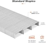Stapler avec 5000 Agrafes - Stapler de bureau, 25 Capacité de feuille, Agrafes pour bureau, Non-dérapant, Orange