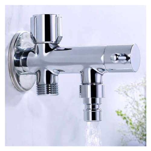 Válvula angular de latón macizo y doble vía para calentador y baño 4