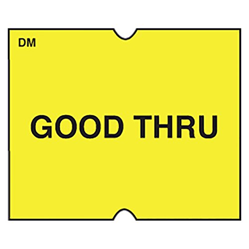 DayMark IT114530 DissolveMark Date Coder "GOOD THRU" Dissolvable Label, For DM4 SpeedyMark 20 2-Line Marking Gun, Yellow (Pack of 8 Rolls)