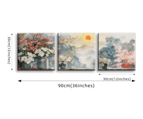 Piy Painting Canvas Wall Art Print Mountain View, Sunrise Scene Painting Print on Canvas - Image 2