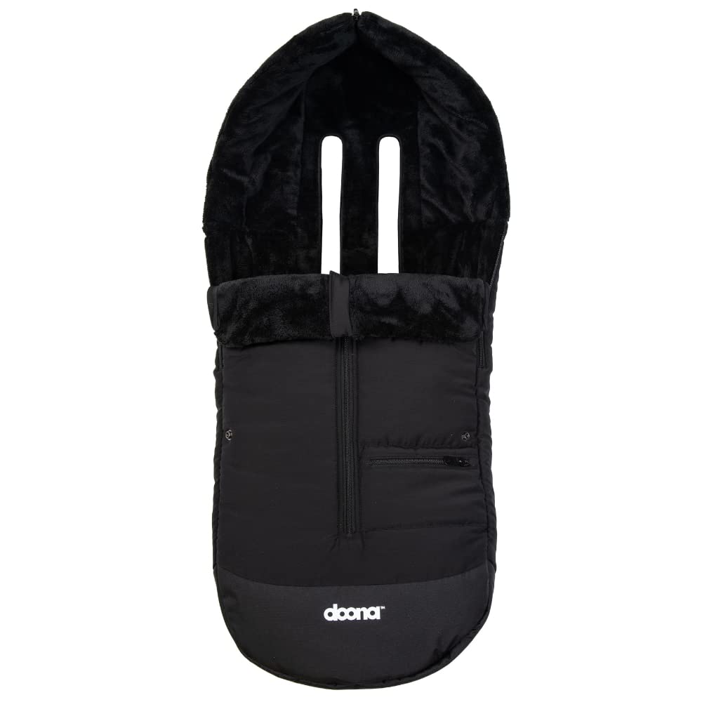 DOONA, coprigambe, adatto alla maggior parte dei seggiolini auto, dei passeggini e delle carrozzine, con coperta imbottita, resistente alle intemperie e lavabile in lavatrice, nero