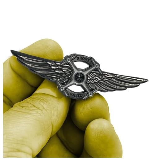 BL5-013 Full Size UAS FAA Commercial Drone Pilot Wings pin Black Tactical