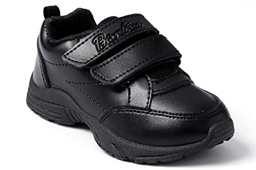 Image of Liberty Unisex Black Velcro School Shoes (01 UKRV, Black)