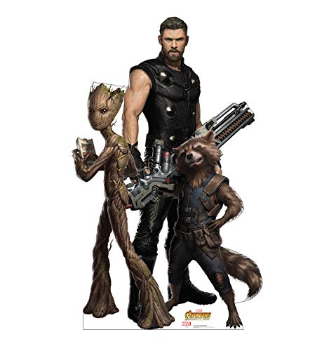 Advanced Graphics Groot, Thor & Rocket Raccoon Life Size Cardboard Cutout Standup - Marvel's Avengers: Infinity War (2018 Film)