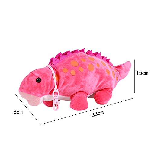 Image of Minache Women Animal Dinosaur Plush Stationery Pouch Pen Pencil Case Ladies Cosmetic Bag