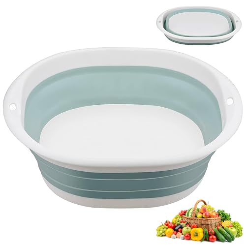 DDUP Collapsible Washing up Bowl, Folding Hand Wash Basin Retractable Portable Laundry Washing Basin, Multipurpose Outdoor Travel Basin Bucket for Kitchen Travel Camping Hiking Motorhome