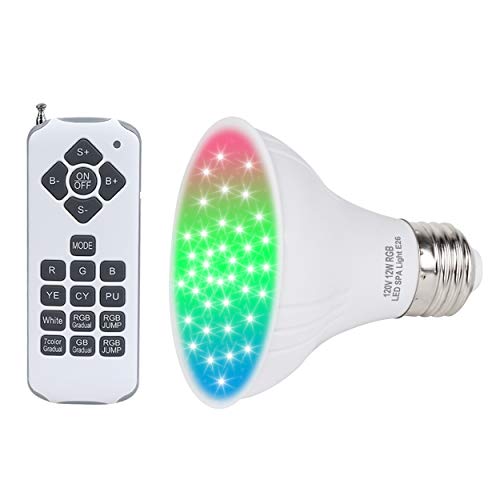 XIUBE 120V LED RGB SPA Light 12W Color Bulb for Hot Tub/Inground SPA/Underwater Swimming Pool PAR...