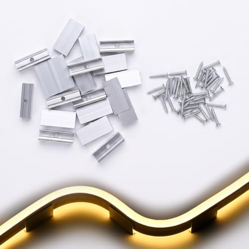 Image of Yescom 20Pack 1 inch Commercial Warm White Rope Light Aluminium Mounting Clip
