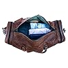Leather Duffle Bags Large 24 Inch Square Duffel Travel Gym Sports Overnight Weekender Leather Bag for Men and Women by KPL #1