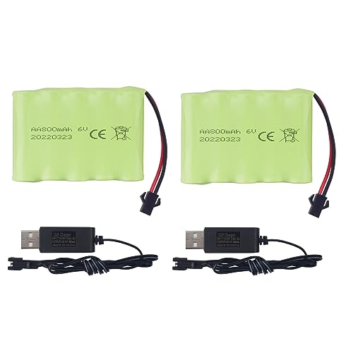 2PCS 6.0V 800mAh Recargable RC batería de Coche de Juguete SM2P Enchufe RC camión Acrobacias Coche Excavadora batería de Coche de Juguete y Cable de Carga USB