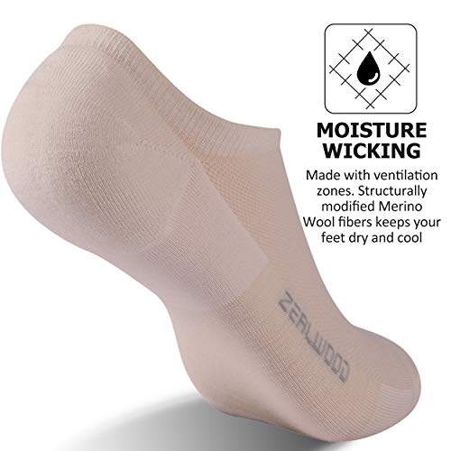 Athletic Running Socks, ZEALWOOD Unisex Merino Wool Anti-blister Cushion Hiking Socks,1/3 Pairs3