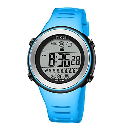 TICCI Men Women Unisex 8 Vibrating Alarms Watch Medication Aids Vibra Pill Alert Reminder Big Digits Waterproof (Blue Band)