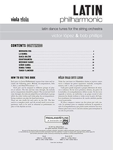 Latin Philharmonic: Latin Dance Tunes for the String Orchestra (Viola), Book & CD (Philharmonic Series) - Image 3