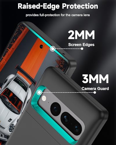 Gladgogo Battery Case for Google pixel 7 Pro(10000mAh,6.1inch), Ultra Slim Rechargeable Fast Charging Power Bank Case, Foldable Portable Backup Battery Pack for Google pixel 7 Pro, Black - Image 3