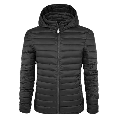 VEQUÈ Piumino Uomo Ieggero 100 Grammi Giacca Antivento Giubbino softshell Giubbotto (IT, Testo, XL, Regular, Regular, Nero)