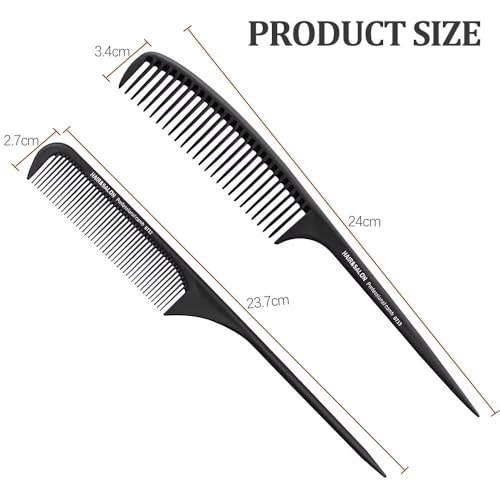 Haarkamm, 2 Stück Stielkamm, Präzisionskamm, Professioneller Friseur Kamm, Antistatischer Haar Kämme, Hair Comb, Hitzebeständig Kämme für Frauen und Mann mit Verschiedenen Arten von Haaren