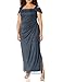 Alex Evenings womens Plus Size Long Cold Shoulder With Ruched Skirt Special Occasion Dress, Smoke Glitter, 20 Plus