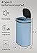 BIQWBIC 13 Gallon Automatic Trash Can with Lid, Large Stainless Steel Kitchen Trash Can Motion Sensor Garbage Can Touch Free Trash Cans for Kitchen, Office, Living Room, Toilet, Bedroom (Blue)