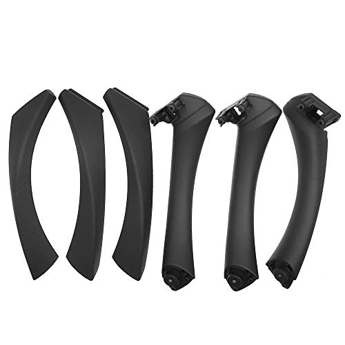 PHOEJIX Manija Interior del Coche Panel de la Puerta Interior Cubierta de Ajuste de tracción Beige Negro Izquierda Derecha Ajuste para 3 Series E90 E91 316 318320325328-Negro