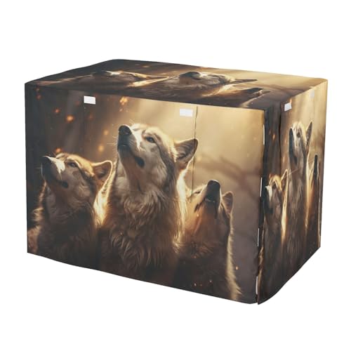 Housse imperméable cage chien chat Loups de l'art de l'huile stress - 2