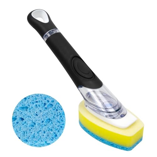 Image of CELOX Dish Sponge with Handle for Pot Pan Sink Cleaning, Soap Dispensing Dish Sponge