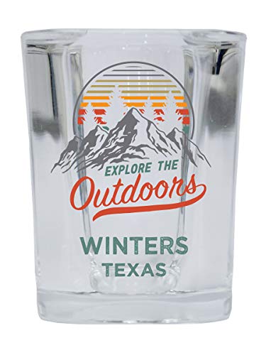 Winters Texas Explore the Outdoors Souvenir 2 Ounce Square Base Liquor Shot Glass
