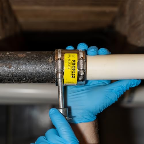 Image of Fernco Proflex P3000-215 Shielded Pipe Coupling for Cast Iron, Plastic, Steel or Extra Heavy Cast Iron Plumbing Connections