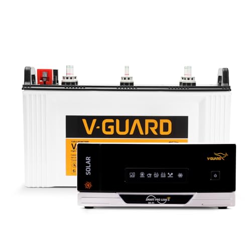 Image of V-Guard Inverter & Battery Combo (Smart Pro 1200 S Solar Inverter, VJ 145 (135 Ah Tall Tubular Battery)) for Home, Office & Shops