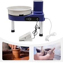 Pottery Wheel Machine 200W Professional Electric Pottery Kit with 24cm/ 9.45 inch Foot Pedal and LCD Screen Ceramic Wheel Ceramic Forming Machine for Beginners Adults Art Clay DIY Sculpting Tool Kit