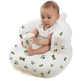 BOHEMIABY Inflatable Baby Seat for 3-36 Months, Portable Inflatable Baby Chair Built-in Air Pump, Soft Back Support for Toddlers Learning to Sit & Feeding, Indoor & Outdoor Use(Cat)