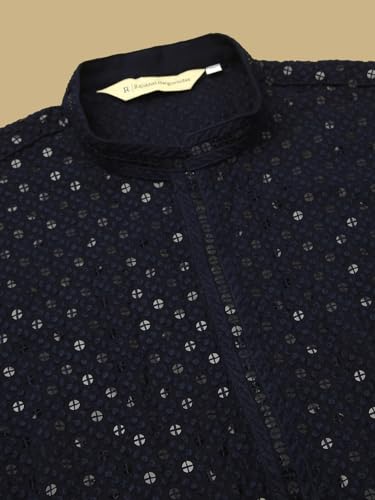 Image of Rajubhai Hargovindas Men Chikankari and Sequin Work Kurta