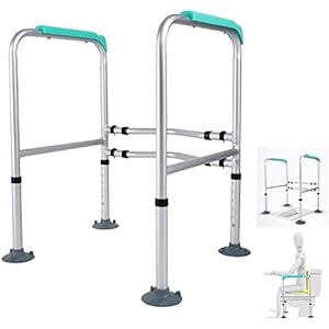 Wc Veiligheid Rail Verstelbare Aluminium Wc Surround Frame Antislip Leuning Handgreep voor Ouderen Gehandicapten met Vloerbevestiging Voeten