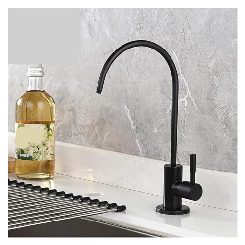 Robinet cuisine en acier inoxydable noir mat au design épuré