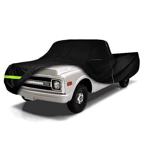 Image of Waterproof Car Cover Compatible with Chevrolet C10 C20 K10 K20 1960-1987 Standard Cab Short Bed Accessories, 420D All Weather Car Covers with Zipper&Lock for Car Dust Snow Rain Hail Protection
